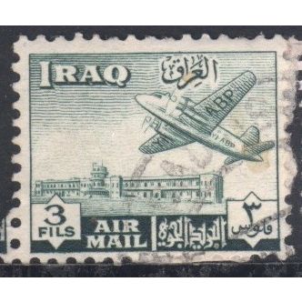 Iraq 1949 (Air) - SG330 - 3f green - Vickers Viking Over Basrah Aerodrome - used