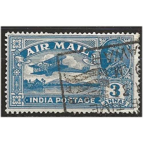 India 1929 SG221 3a Blue AIR Fine Used . ..
