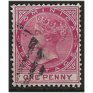 Dominica 1889 SG22a 1d Deep Carmine Wmk Crown CA Fine Used . ..