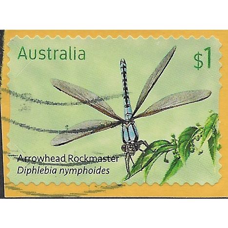 AUS 2017 $1.00 (S/A) 'DRAGONFLIES - ARROWHEAD' (ON PAPER) FINE USED (EBID64-080)