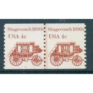 1898A 4c Stagecoach Fine MNH Dry Gum CNP Left 4 W0489