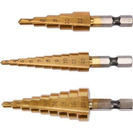 YATO professional metal step drill bit set 3pcs 3-20mm titanium coated YT-44731