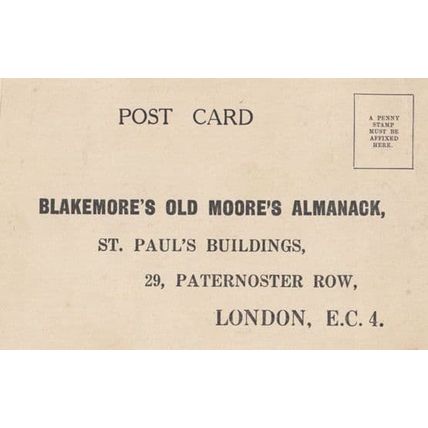 Old Moores Almanack Occult Astrology Antique Advertising Postcard