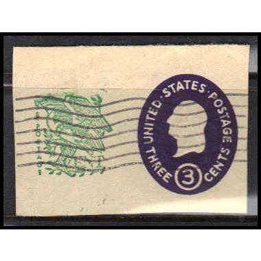 Used U540 3c +1c George Washington Very Fine Cut Square Z2906