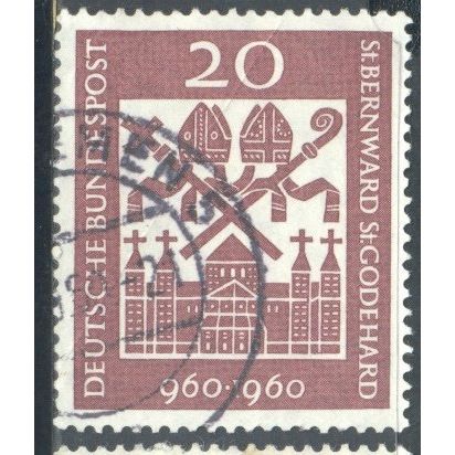 Germany 1960 - SG1252 - 20pf vermillion & red - Hildesheim Cathedral - used 2