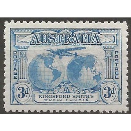 Australia 1932 SG122 3d Blue Mounted Mint .