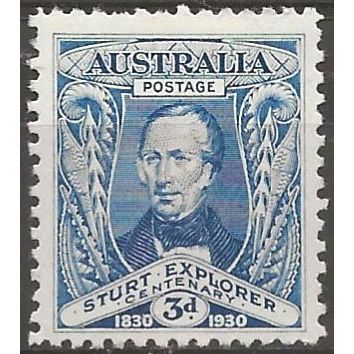 Australia 1930 SG118 3d Blue Mounted Mint .