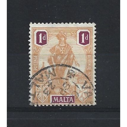 Malta.SG125 1d Orange and Purple.Fine Used.Apr25g