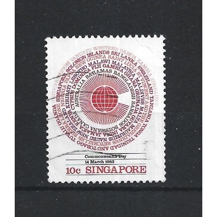 Singapore.SG443 10c Commonwealth Logo and Country Names.Fine Used.Jul25
