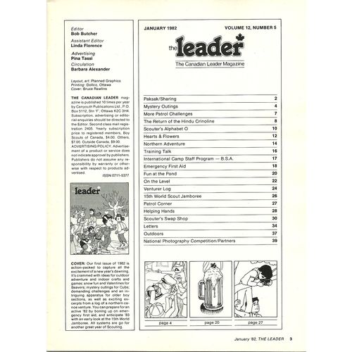 Scouts Canada Leader Magazine January 1982 Volume 12 Number 5 Mystery Outings