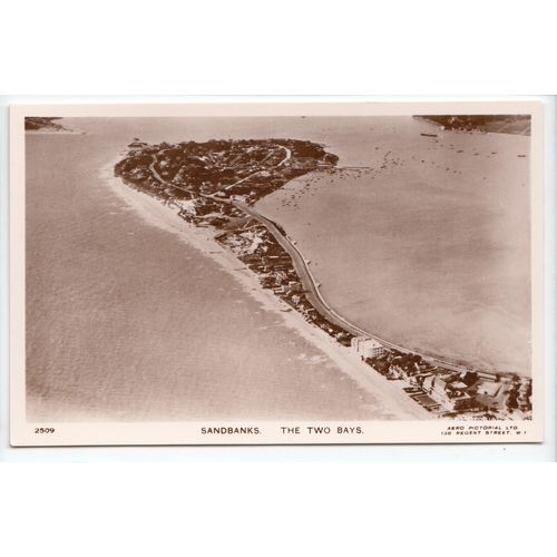 Sandbanks The Two Bays Poole Dorset Aerial View RP Postcard 2509