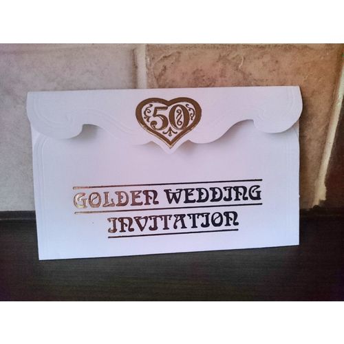 Golden Wedding Invitation Cards - (50) pack of 6