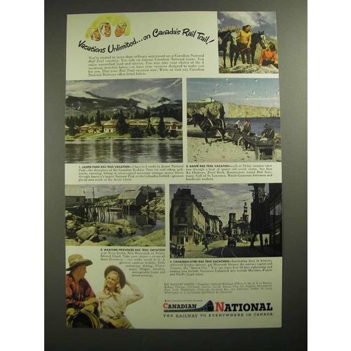 1947 Canadian National Ad - On Canada's Rail Trail