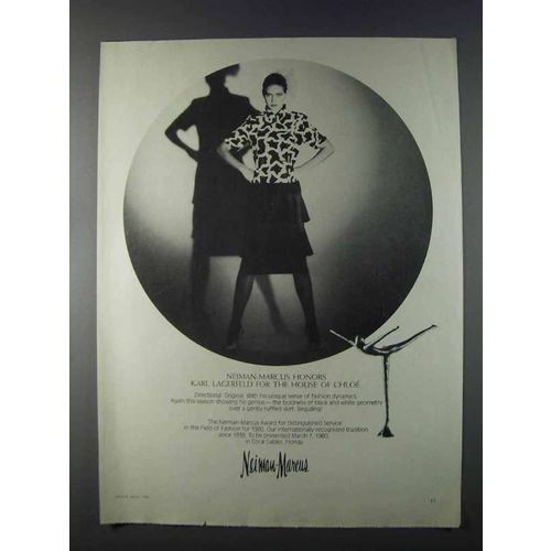1980 Neiman-Marcus Karl Lagerfeld for Chloe Fashion Ad