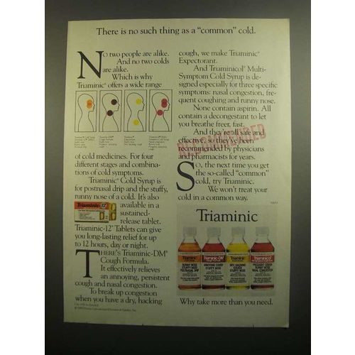 1984 Triaminic Medicine Ad - No Such Thing Common Cold