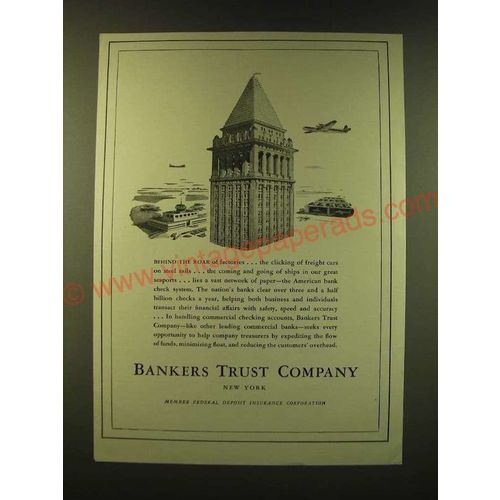 1947 Bankers Trust Company Ad - Behind the roar of factories