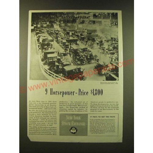 1947 New York Stock Exchange Ad - 9 horsepower - price $1,800