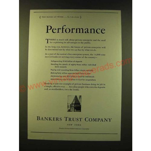 1947 Bankers Trust Company Ad - Performance
