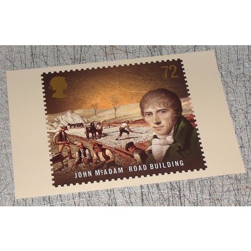 ROYAL MAIL STAMP POSTCARD<>PIONEERS of the INDUSTRIAL REVOLUTION<>JOHN McADAM