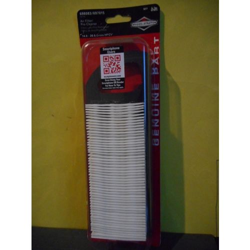 GENUINE Briggs & Stratton Air Filter/Pre-Cleaner Combo 5077, 698083 / 697015