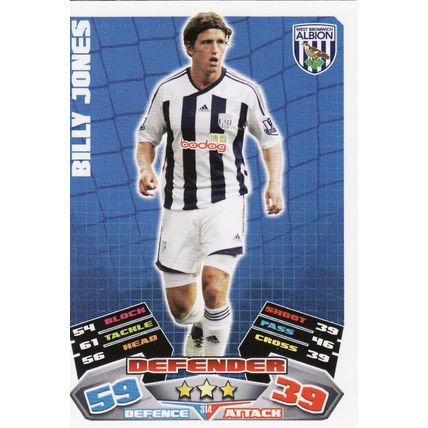 Match Attax 2011/2012 314 Billy Jones West Bromwich Albion