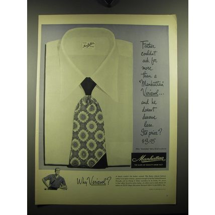 1949 Manhattan Vericool Shirt Ad - Father couldn't ask for more