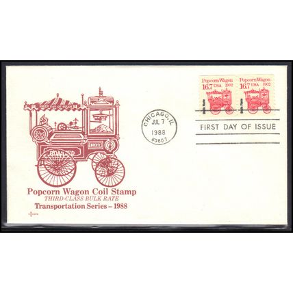 FDC SOS Covers 2261 16.7c Popcorn Wagan Pair (Cachet-U/A) Box0570