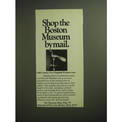 1974 Boston Museum of Fine Arts Ad - Shop the Boston Museum by mail
