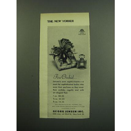 1949 Georg Jensen Fire Orchid Perfume Advertisement