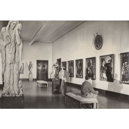 Berlin Art Gallery Visitors At Paintings German RPC Postcard