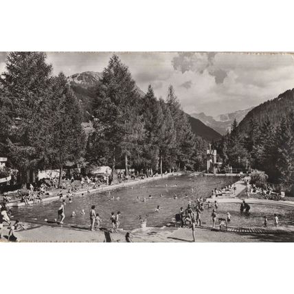 Gstaad Swimming Pool Viliger Switzerland Old Real Photo Postcard