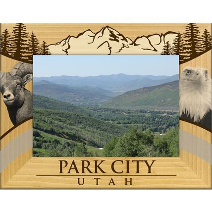 Park City Utah Laser Engraved Wood Picture Frame Landscape (4 x 6)