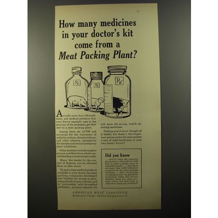 1954 American Meat Institute Ad - How many medicines in your doctor's kit