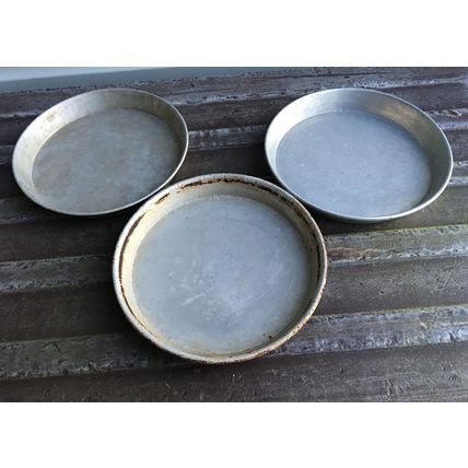 LOT of 3 Commercial Aluminum 8'' Pizza Pans baking