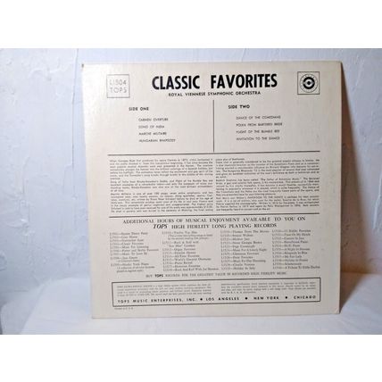 Classic Favorites The Royal Viennese Symphonic Orchestra LP L1504 - Fast Ship!