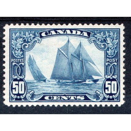 Canada Sg284 50c Blue ( BLUENOSE ) V/lightly mounted mint (ALB)