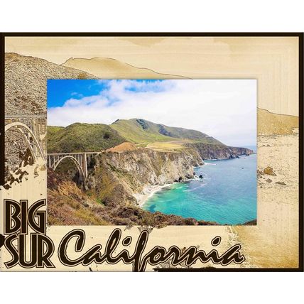 Big Sur California Laser Engraved Wood Picture Frame Landscape (3 x 5)