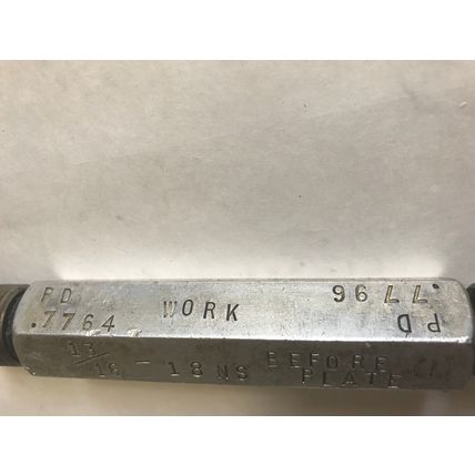 GO NO GO LH & RH THREAD & PLUG GAUGE WMT-489 13/16-18NS PD .7764, .7796 WORK,ER