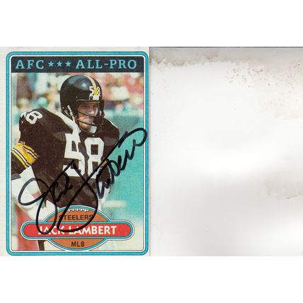 JACK LAMBERT 1980 AUTOGRAPHED PITTSBURGH STEELERS HOF SB CHAMPION PRO LINEBACKER