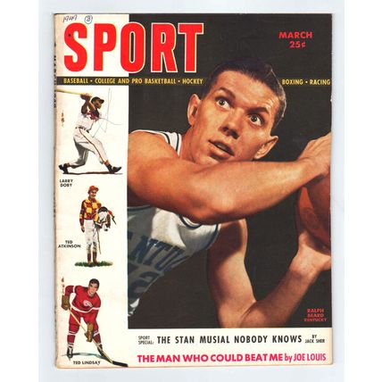 Mag: Mar 1949 Sport ~ Ralph Beard, Stan Musial, Linda Darnell Chesterfied Ad