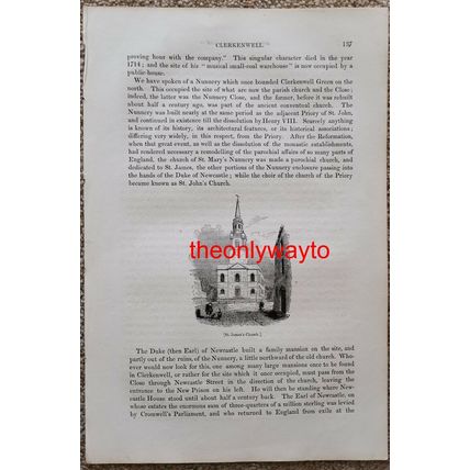 St James's Church, Clerkenwell, London, Book Illustration (Print), 1842