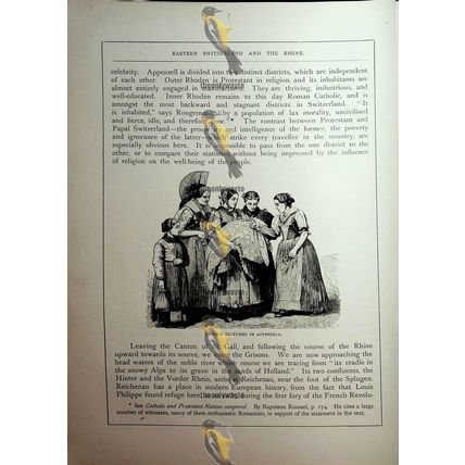 Costumes In Appenzell, Switzerland, Book Illustration (Print), c1890