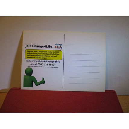5 a day, change4life, advertising postcard =