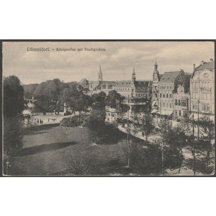 Königsallee mit Stadtgraben, Düsseldorf, 1910 - Friedrich Eyfried AK