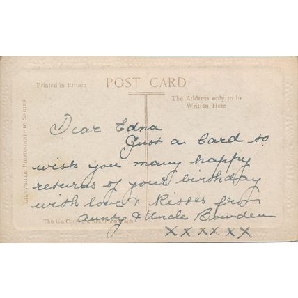 PC18066 Greeting Postcard. My Birthday Wish for You. Castle Tower. Roses. Lilywh
