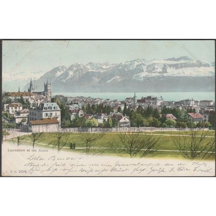 Lausanne et les Alpes, Vaud, 1904 - Comptoir de Phototypie CPA CPN208