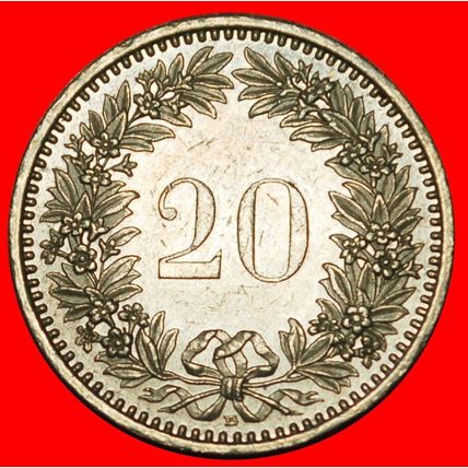 Ⰶ LIBERTY (1881-2025): SWITZERLAND★20 RAPPEN 1991B DIES 2+B★LOW START★NO RESERVE