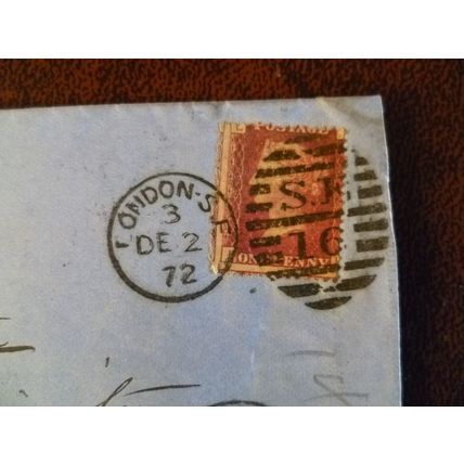 1872 GB QV 1d Red stamp LI Plate 144 cover Rev Turton Wesleyan Cleckheaton