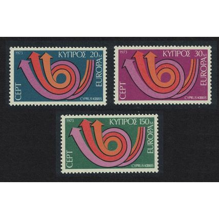 Cyprus Post horn Europa 3v 1973 MNH SG#403-405 MI#379-391
