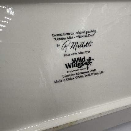 Wild Wings Whitetail Deer Antler Serving Tray Dish Oct Mist 2008 By R Millete